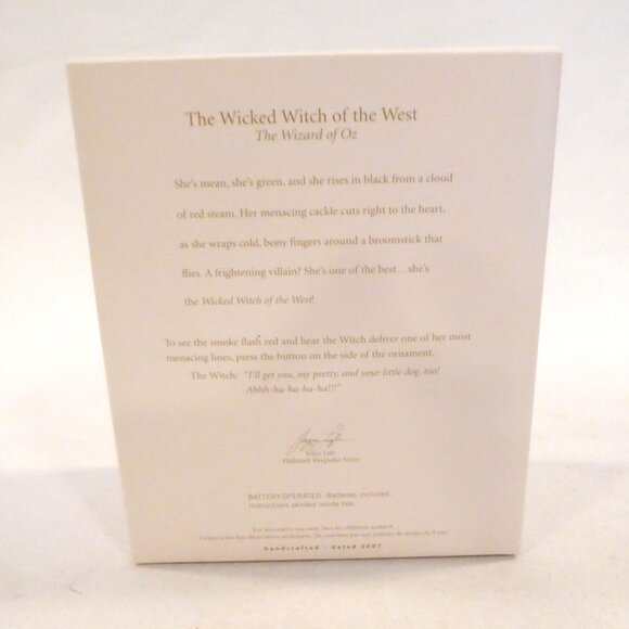 NEW 2007 HALLMARK WIZARD OF OZ WICKED WITCH OF THE WEST LIGHT SOUND ORNAMENT - Picture 3 of 8